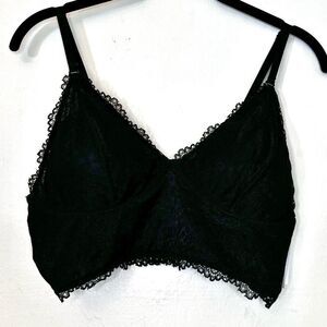 NWT BP Nordstrom Lace Overlay Adjustable Strap Longline Bralette Black XL